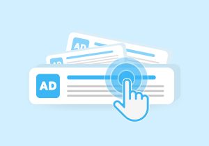 Targeted contextual ppc advertising or banner online ads concept; Retargeting